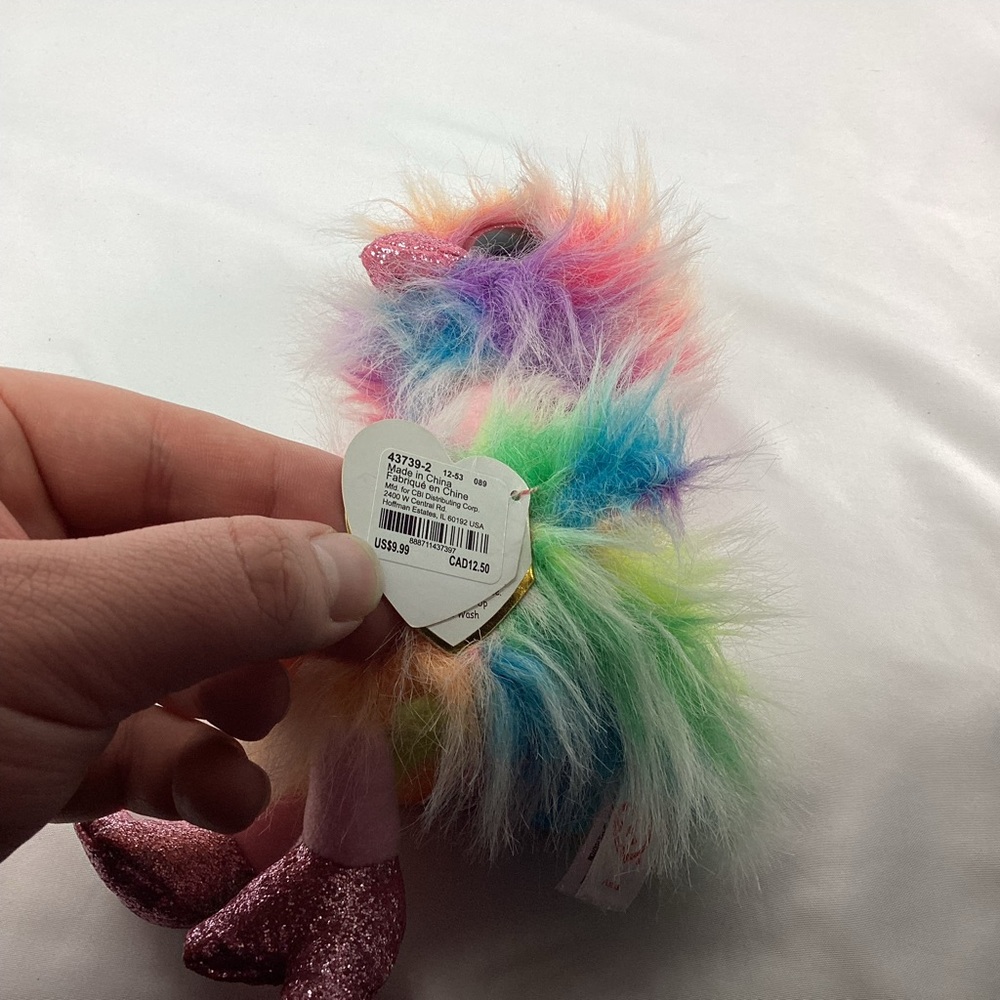 TY Beanie Boos Asha the Rainbow Ostrich Bird Stuffed Animal Plush Toy 2019 w/Tag - Picture 8 of 13